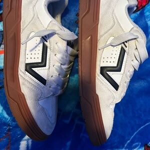 Vans White Sneakers with Black Chevron and Brown Gum Sole